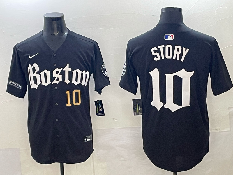 Men Boston Red Sox #10 Story black 2025 Nike MLB Jersey 0014